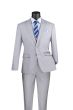 Vinci Men's 3 Piece Slim Fit Executive Style Suit - with Flat Front Pants