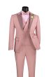 Vinci Men's 3 Piece Wool Feel Slim Fit Suit - Contrasted Lapel
