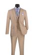 Vinci Men's 3 Piece Slim Fit Suit - Glen Plaid