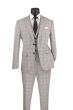 CCO Men's Outlet 3 Piece Slim Fit Suit - Glen Plaid