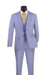 Vinci Men's 3 Piece Slim Fit Suit - Glen Plaid