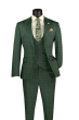 Vinci Men's 3 Piece Slim Fit Suit - Double Breasted Vest