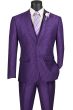 Vinci Men's 3 Piece Wool Feel Slim Fit Suit - Metallic Floral