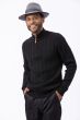 Black Men's Quarter Zip Sweater