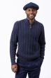 Navy Men's Quarter Zip Sweater