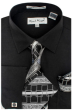 Karl Knox Men's French Cuff Shirt Set - Layered Cubic Design