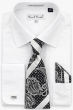 Karl Knox Men's French Cuff Shirt Set - Jacquard Dot Pattern