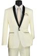 Vinci Men's 2 Piece Wool Feel Slim Fit Tuxedo - Shawl Collar