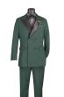 Hunter Green Double Breasted Tuxedo with Peak Lapel Satin Trimmed Pants with Adjustable Waistband