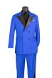 Royal Double Breasted Tuxedo with Peak Lapel Satin Trimmed Pants with Adjustable Waistband