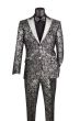 Vinci Men's 2 Piece Wool Feel Slim Fit Tuxedo - Floral