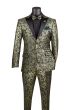 Vinci Men's 2 Piece Wool Feel Slim Fit Tuxedo - Floral