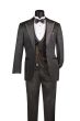 Black Suit Mens Suits Bowtie and Vest Chain Included Peak Lapel and Double Breasted Vest