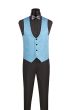 CCO Men's Outlet 3 Piece Wool Feel Slim Fit Tuxedo - Jacquard Fabric