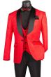 CCO Men's Outlet 3 Piece Wool Feel Slim Fit Tuxedo - Jacquard Fabric