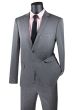Vinci Men's 2 Piece Wool Feel Ultra Slim Fit Suit - Classic Business