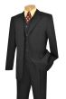 Vinci Men's Outlet 3 Piece Poplin Discount Suit - Solid Color No Vents