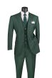 CCO Men's Outlet 3 Piece Wool Feel Executive Suit - Vibrant Pinstripe