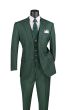 Hunter Green Pinstipe Suit Mens Suits Three Piece Suit for Gents Suit Jacket with Peak Lapel