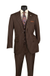 Vinci Men's 3 Piece Wool Feel Executive Suit - Vibrant Pinstripe