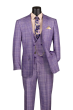 Vinci Men's 3 Piece Executive Suit - Glen Plaid