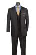 CCO Men's 3 Piece Classic Suit - Flat Front Pants with Adjustable Waistband