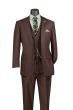 Brown Mens Suit 3 Piece Suit Notch Lapel