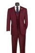 Maroon Mens Suit 3 Piece Suit Notch Lapel Plus Size Clothing