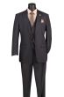 Heather Grey Mens Suit 3 Piece Suit Notch Lapel