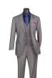 Medium Grey Mens Suit 3 Piece Suit Notch Lapel Plus Size Clothing