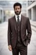 Statement Men's Outlet 100% Wool Pinstripe 3 Piece Suit - Notch Lapel