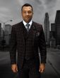 Statement Men's Wool Fashion Suit - Plaid Windowpane