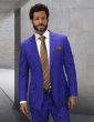 Statement Men's 2 Piece Big and Tall 100% Wool Fashion Suit - Modern Grid Pattern