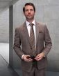 Statement Men's Outlet 2 Piece Big and Tall 100% Wool Fashion Suit - Modern Grid Pattern