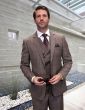 Statement Men's 3 Piece 100% Wool Fashion Suit - Modern Grid