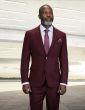 Burgundy Suit Subtle Texture Solid Suits for Men