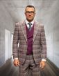 Statement Men's Outlet 100% Wool 3 Piece Suit - Two Tone Plaid
