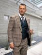 Statement Men's Outlet 100% Wool 3 Piece Suit - Two Tone Plaid