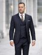 Black Suit Mens 3 Piece Suits Double Breasted Vest