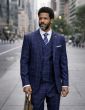 Midnight Suit Mens 3 Piece Suits Double Breasted Vest