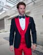 Statement Men's 3 Piece Wool Tuxedo - Two Tone Lapel