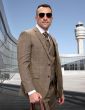 Statement Men's 3 Piece 100% Wool Suit - Plaid Windowpane