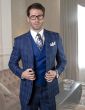 Statement Men's Outlet 2 Piece 100% Wool Jacket and Vest Set - Two Tone Windowpane