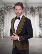Black/Gold Tux Fancy Tuxedo Men's Tuxedos Rhinestones