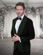 Black/Green Tux Fancy Tuxedo Men's Tuxedos Rhinestones