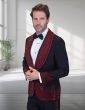 Black/Red Tux Fancy Tuxedo Men's Tuxedos Rhinestones