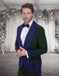 Black/Royal Tux Fancy Tuxedo Men's Tuxedos Rhinestones