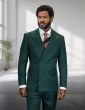 Hunter Green High Fashion Men's Wool Double Breasted Suit