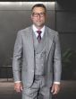 Grey Suit Mens 3 Piece Suits with Peak Lapel