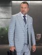 Grey Suit 3 Piece Suits for Men Peak Lapel Double Breasted Vest
